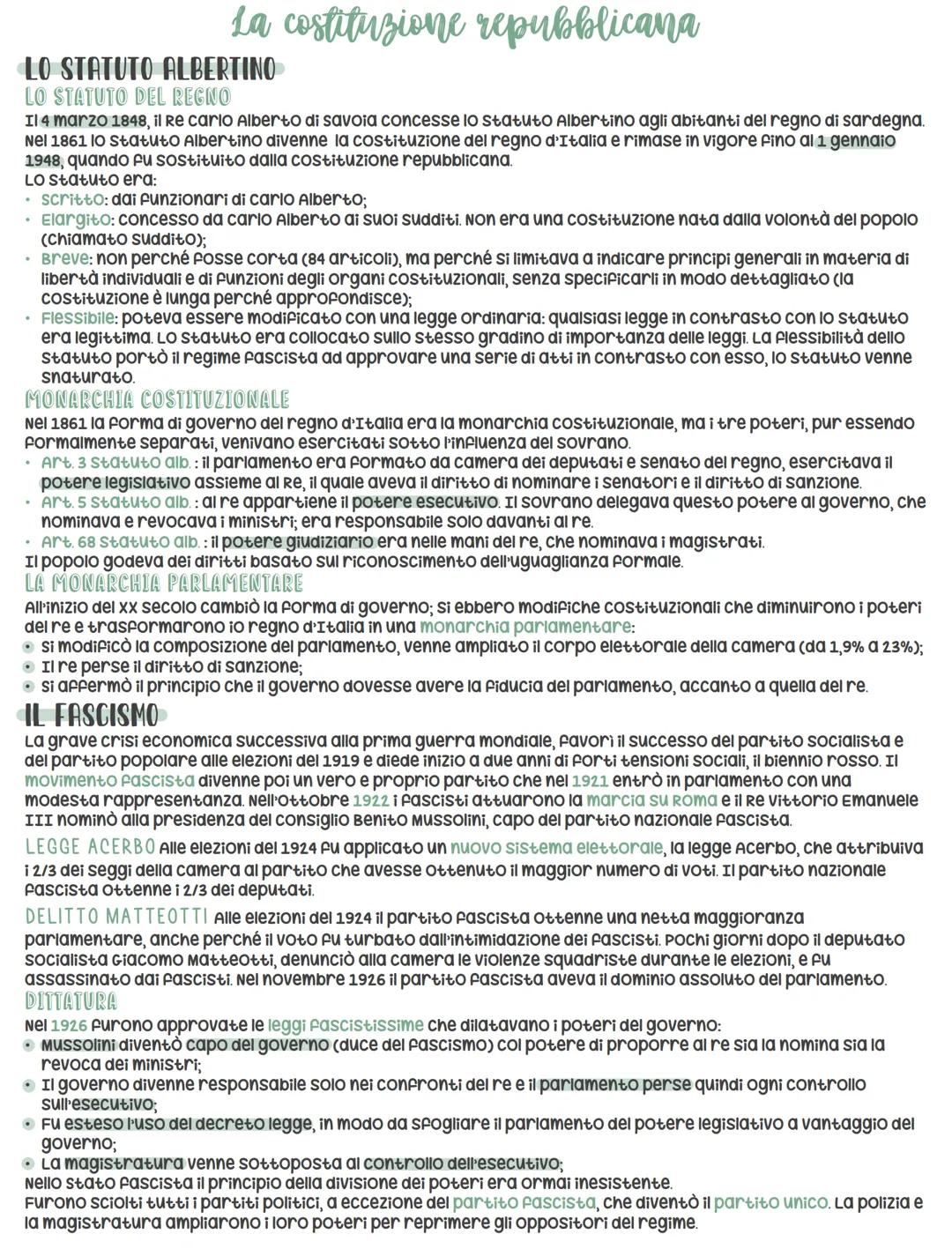 # La costituzione repubblicana

LO STATUTO ALBERTINO

LO STATUTO DEL REGNO

Il 4 marzo 1848, il re cario Alberto di savoia concesse lo statu