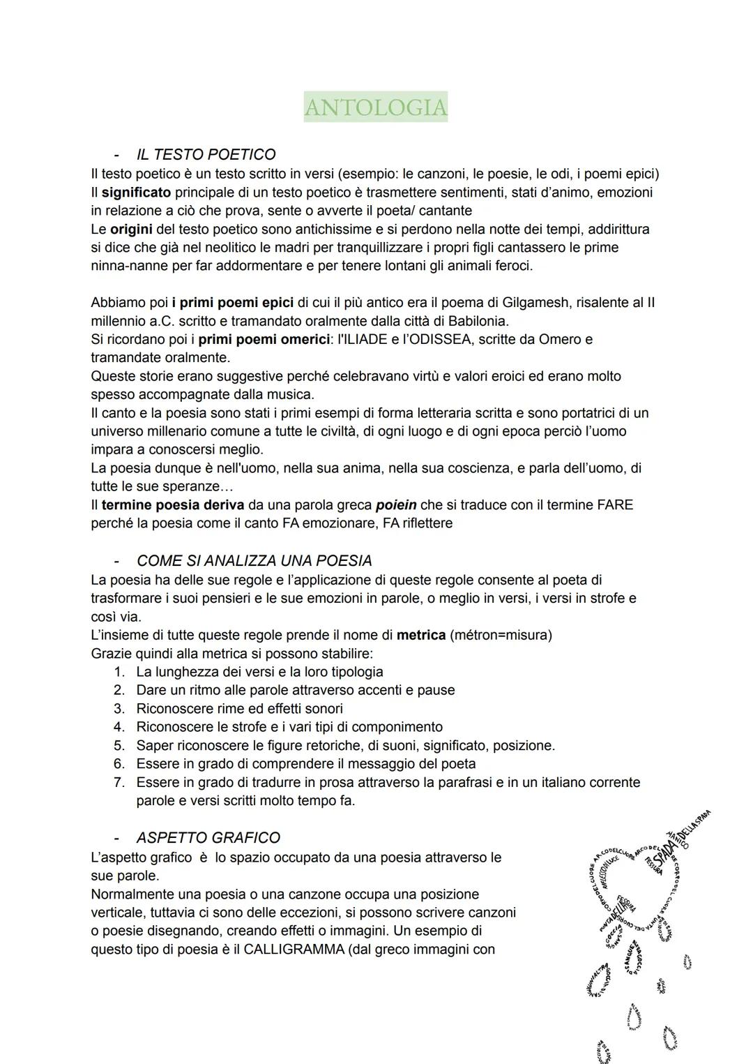 Guida Completa al Testo Poetico: Appunti per la Seconda Superiore