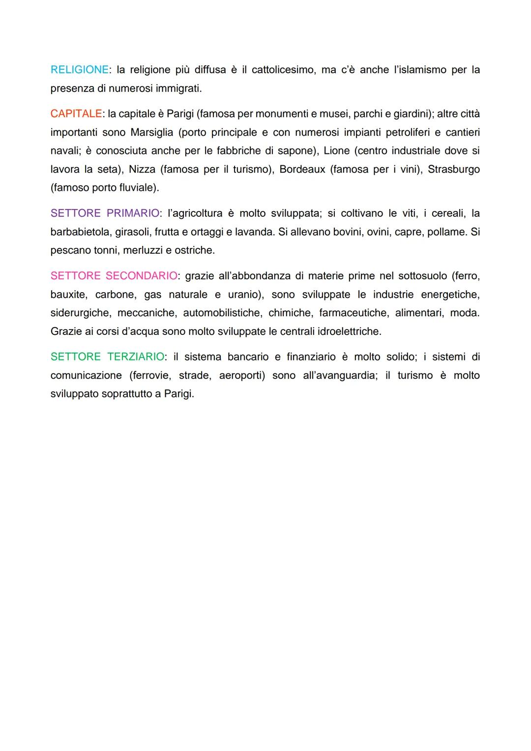 LA FRANCIA
CONFINI: la Francia si trova nell'Europa Occidentale. E' bagnata a nord dal Mare del Nord,
a ovest dall'Oceano Atlantico e a sud 