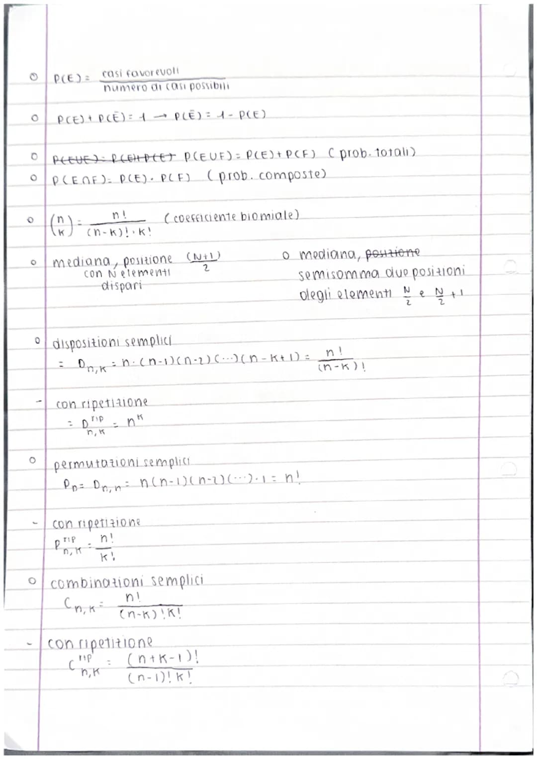 45/4/23
• PROBABILITÀ
evento
= qualsiasi insiewe formato da tutti, nessuno o alcuni del possibili esiti
di un esperimento casuale (quindi un