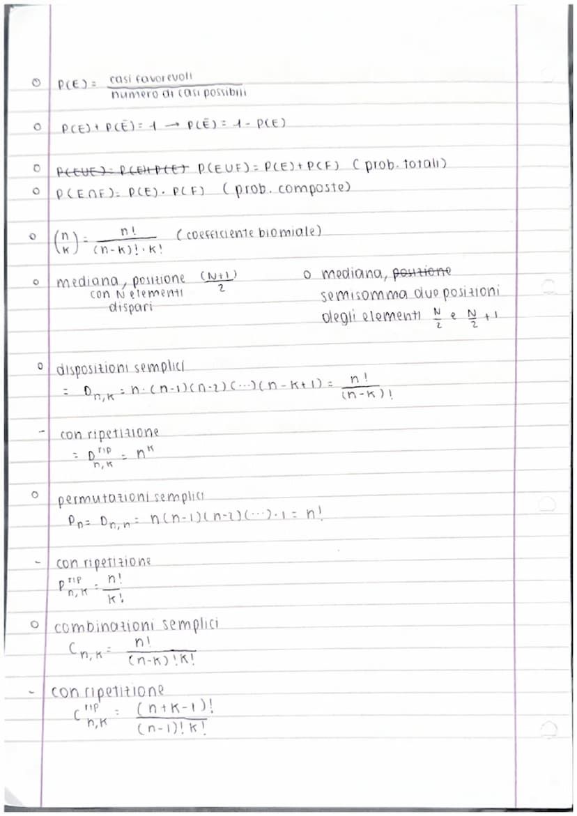 45/4/23
• PROBABILITÀ
evento
= qualsiasi insiewe formato da tutti, nessuno o alcuni del possibili esiti
di un esperimento casuale (quindi un