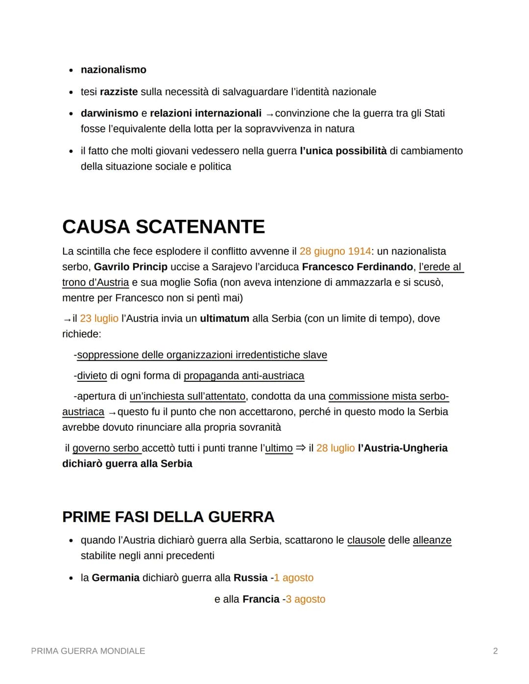 PRIMA GUERRA MONDIALE
CAUSE POLITICHE:
contrasti fra gli Stati Europei e problemi interni
→ Revanche (=desiderio di rivincita) dei francesi 