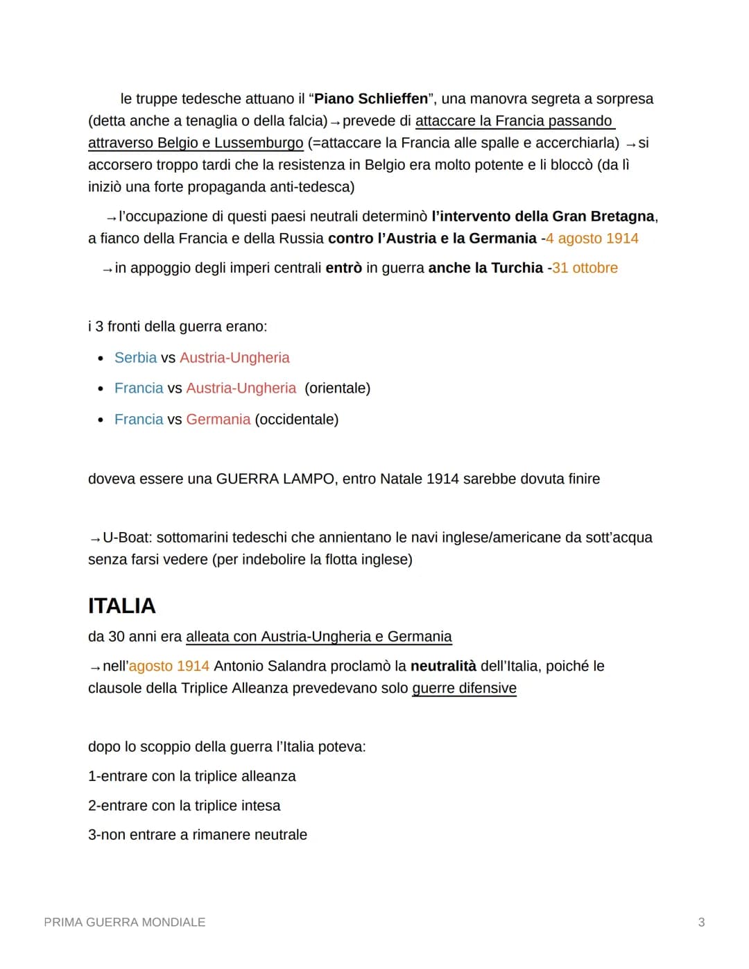 PRIMA GUERRA MONDIALE
CAUSE POLITICHE:
contrasti fra gli Stati Europei e problemi interni
→ Revanche (=desiderio di rivincita) dei francesi 