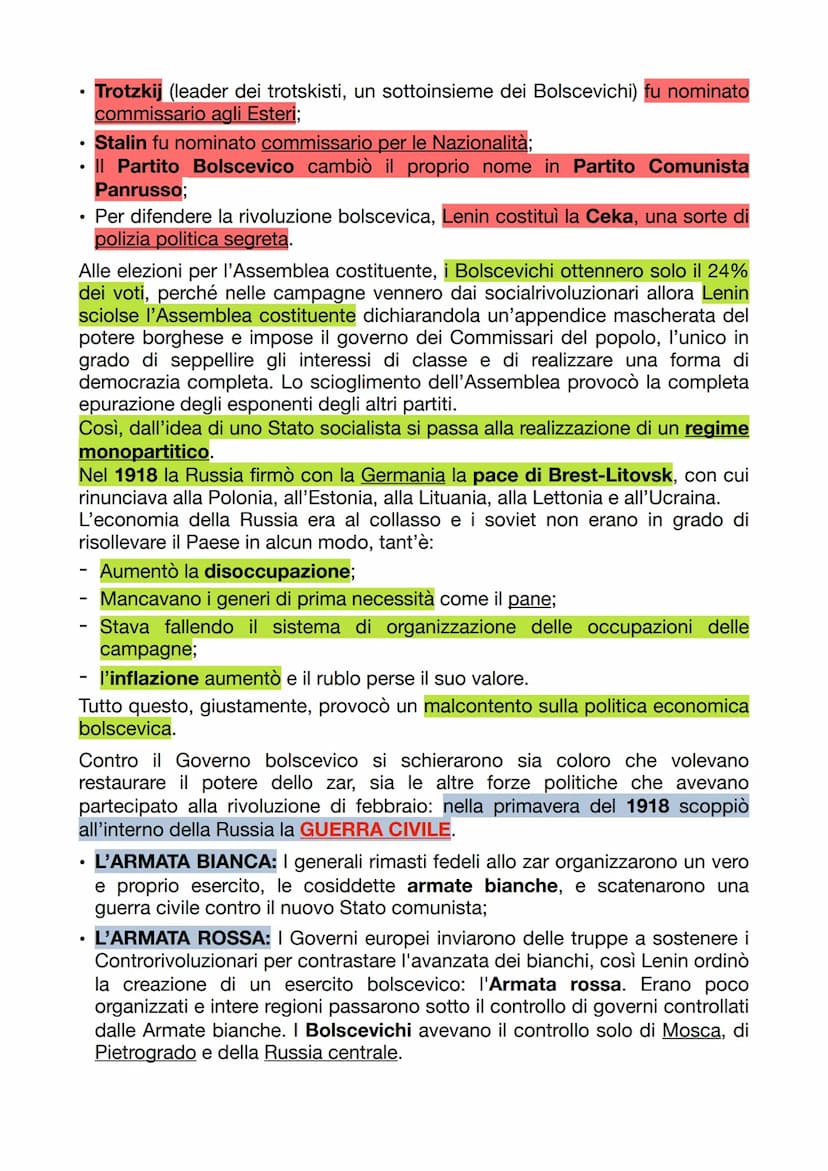 LA RIVOLUZIONE RUSSA
Alla fine dell'800 la Russia era un immenso territorio multietnico retto da una
monarchia assoluta (lo zar) che reprime