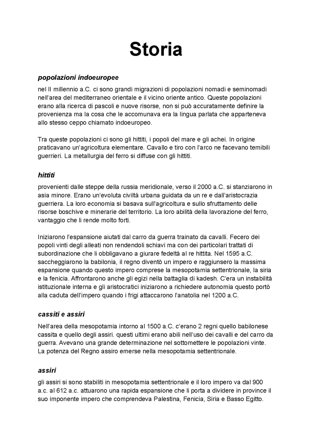 Hittiti, assiri, babilonesi, persiani, fenici, ebrei, cretesi e micenei 