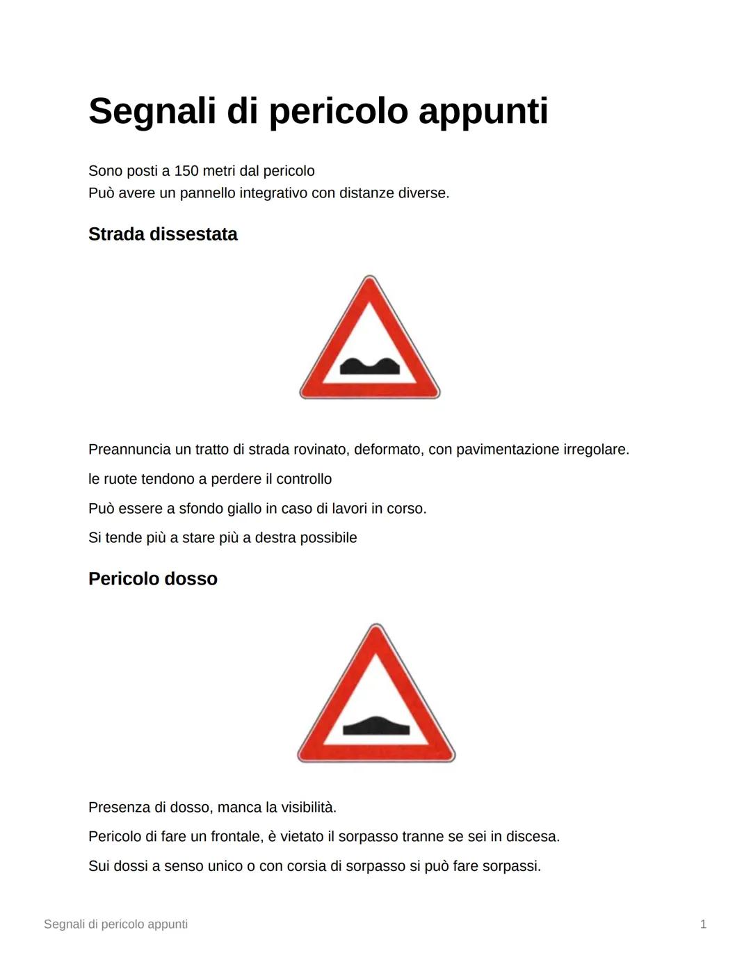 Segnali di obbligo appunti
↑
• Obbligo di proseguire diritto
. Al primo incrocio non puoi girare
non indica un senso unico
• Obbligo di svol