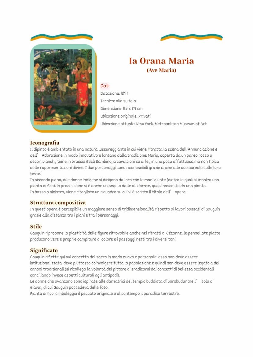La vita
RM 5'L
Paul Gauguin
Nascita: 1848, Parigi
Morte: 1903, Hiva Oa, Polinesia Francese
28/09/2022
È un artista autodidatta che inizia ta
