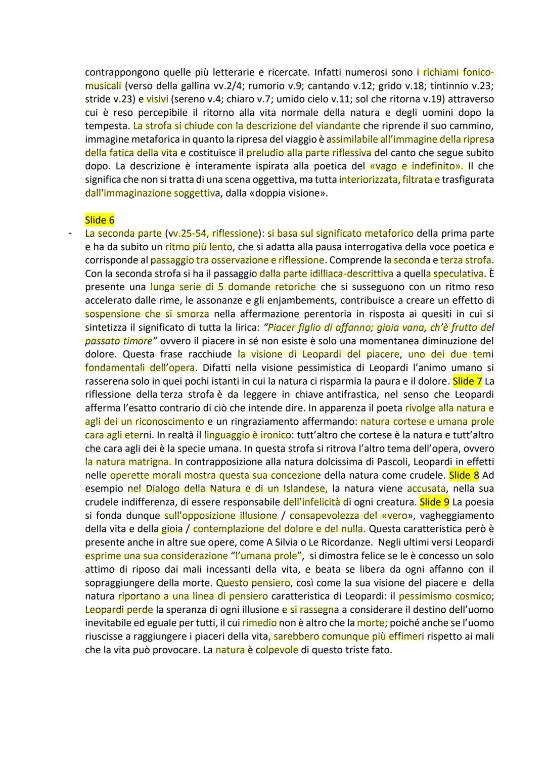Slide 1
Questo brano si chiama "La quiete dopo la tempesta", è stato composto a Recanati dal 17 al 20
settembre 1829, come Leopardi annotò s