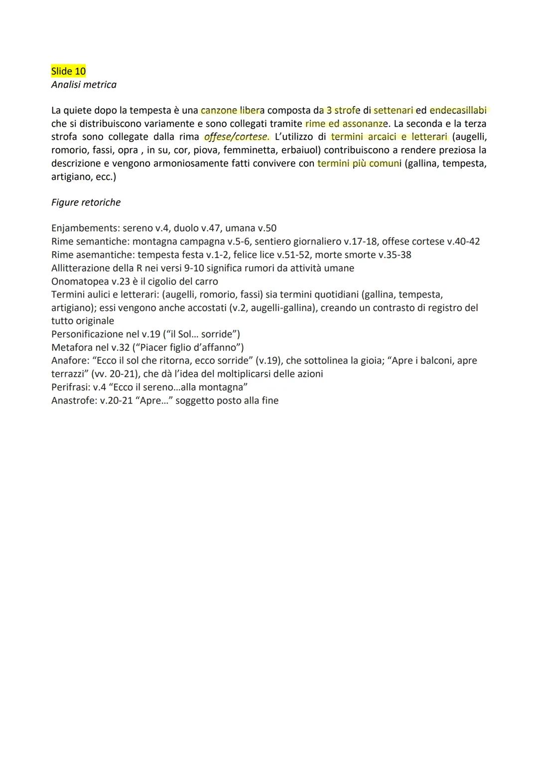 Slide 1
Questo brano si chiama "La quiete dopo la tempesta", è stato composto a Recanati dal 17 al 20
settembre 1829, come Leopardi annotò s