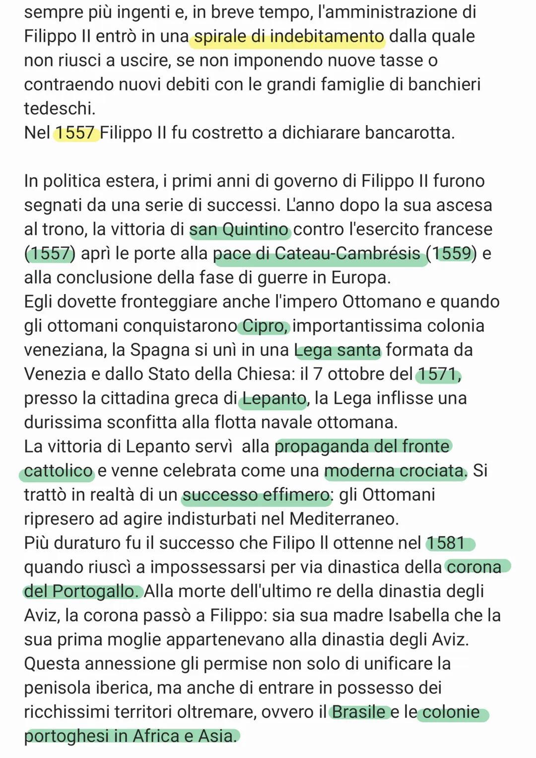 Le guerre di religione e i nuovi equilibri tra le potenze
La Spagna di Filippo II
Nel 1556 l'imperatore Carlo V d'Asburgo aveva abdicato e
d