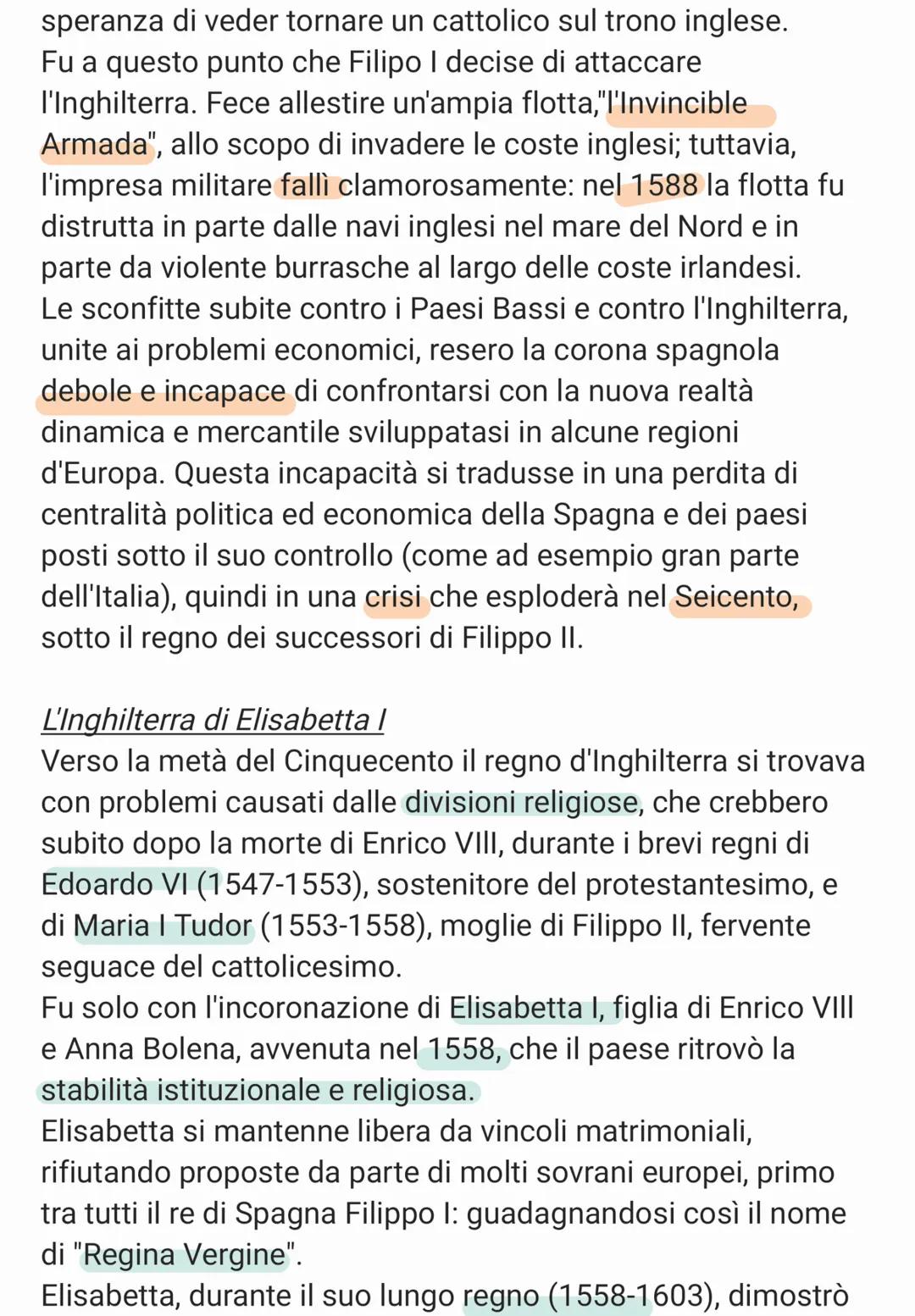 Le guerre di religione e i nuovi equilibri tra le potenze
La Spagna di Filippo II
Nel 1556 l'imperatore Carlo V d'Asburgo aveva abdicato e
d