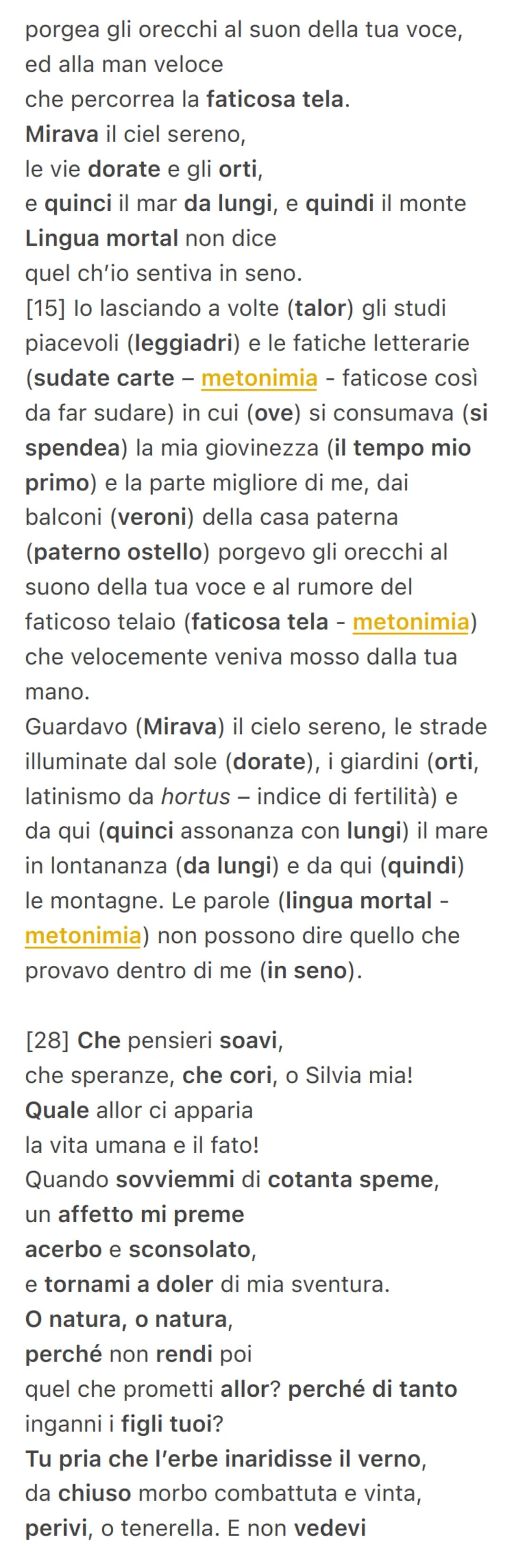 A Silvia
È una delle poesie più note di Leopardi e
inaugura una nuova poesia e fa parte dei
canti posano recanatesi e appartengono
alla seco