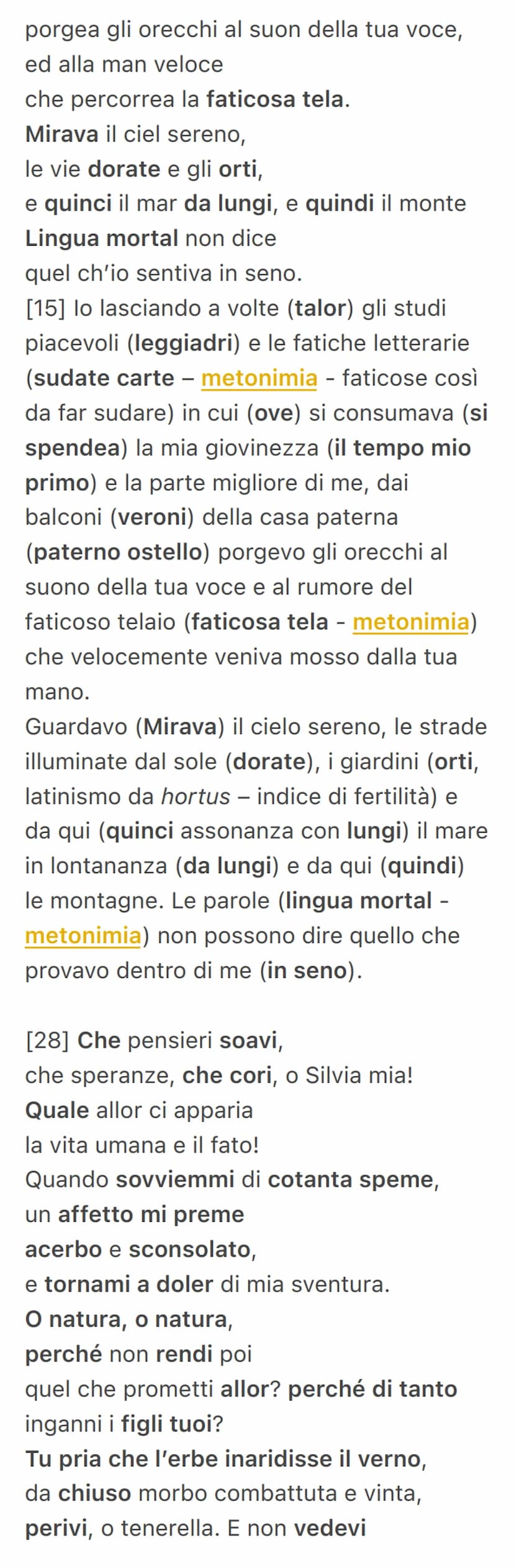 A Silvia
È una delle poesie più note di Leopardi e
inaugura una nuova poesia e fa parte dei
canti posano recanatesi e appartengono
alla seco