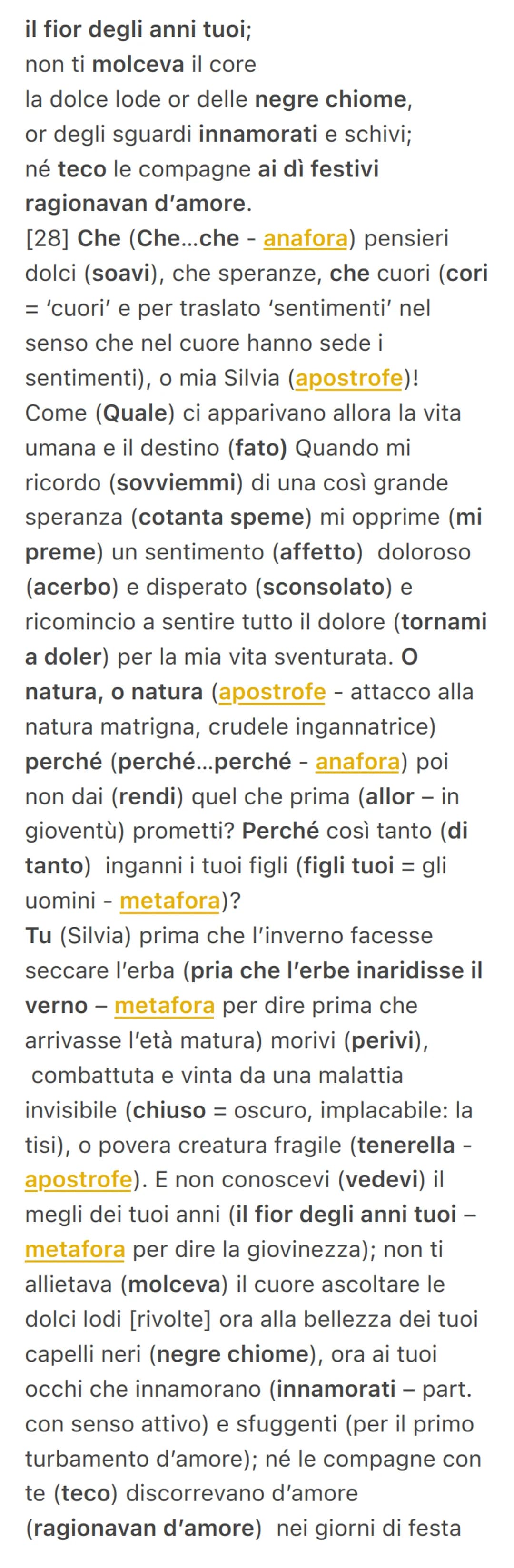 A Silvia
È una delle poesie più note di Leopardi e
inaugura una nuova poesia e fa parte dei
canti posano recanatesi e appartengono
alla seco