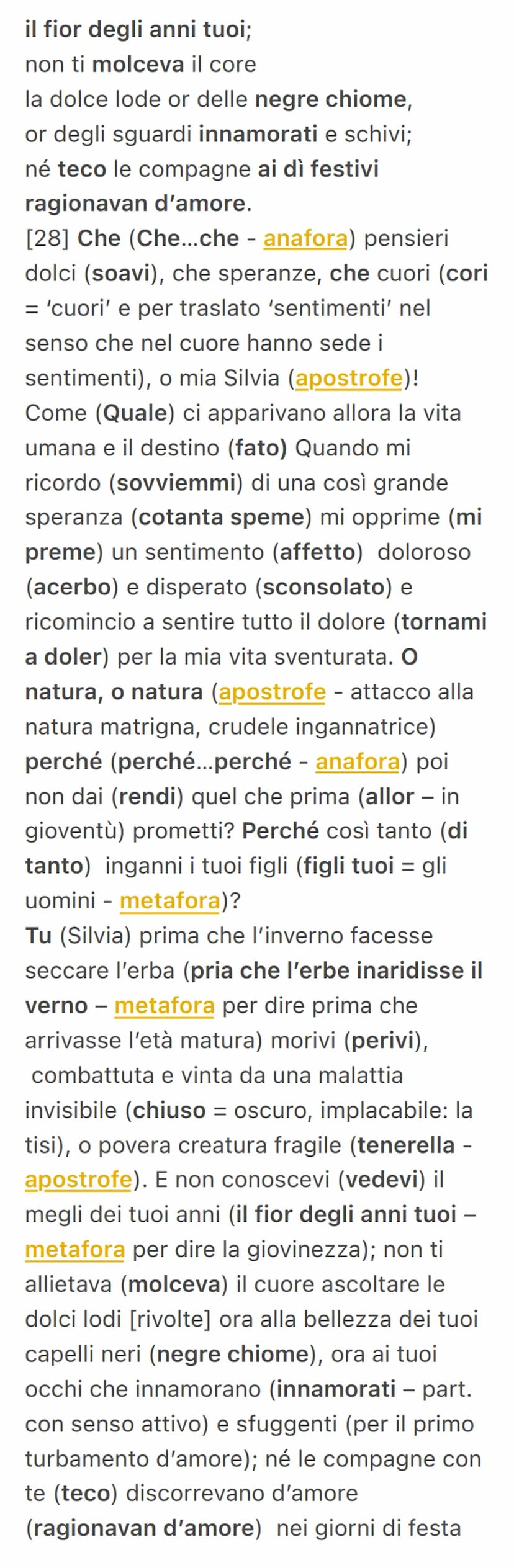 A Silvia
È una delle poesie più note di Leopardi e
inaugura una nuova poesia e fa parte dei
canti posano recanatesi e appartengono
alla seco
