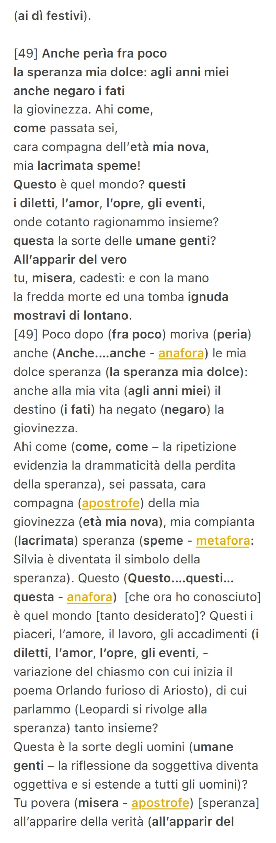 A Silvia
È una delle poesie più note di Leopardi e
inaugura una nuova poesia e fa parte dei
canti posano recanatesi e appartengono
alla seco