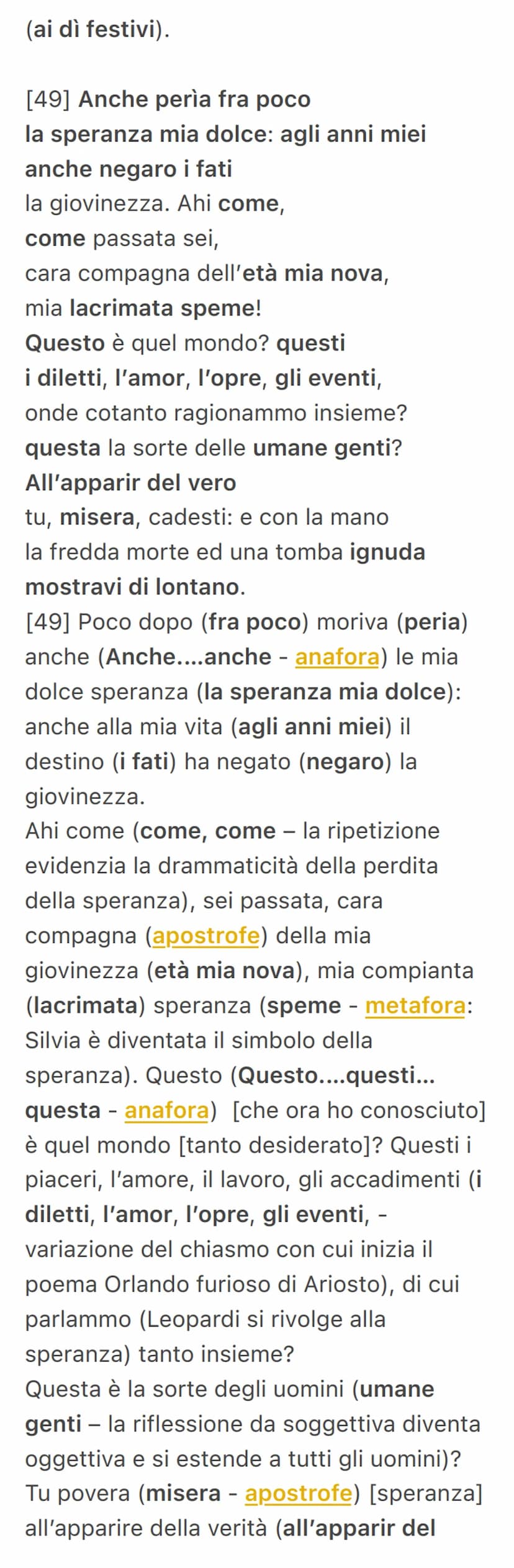A Silvia
È una delle poesie più note di Leopardi e
inaugura una nuova poesia e fa parte dei
canti posano recanatesi e appartengono
alla seco