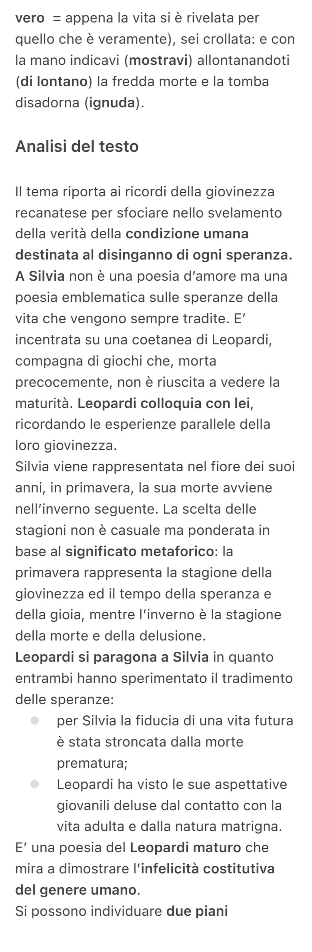 A Silvia
È una delle poesie più note di Leopardi e
inaugura una nuova poesia e fa parte dei
canti posano recanatesi e appartengono
alla seco