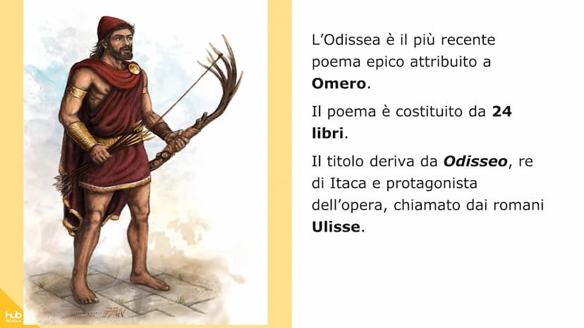 hub
SCUOLA
L'Odissea
500
OC hub
SCUOLA
IL TACCUINO DI
L'Odissea è il più recente
poema epico attribuito a
Omero.
Il poema è costituito da 24