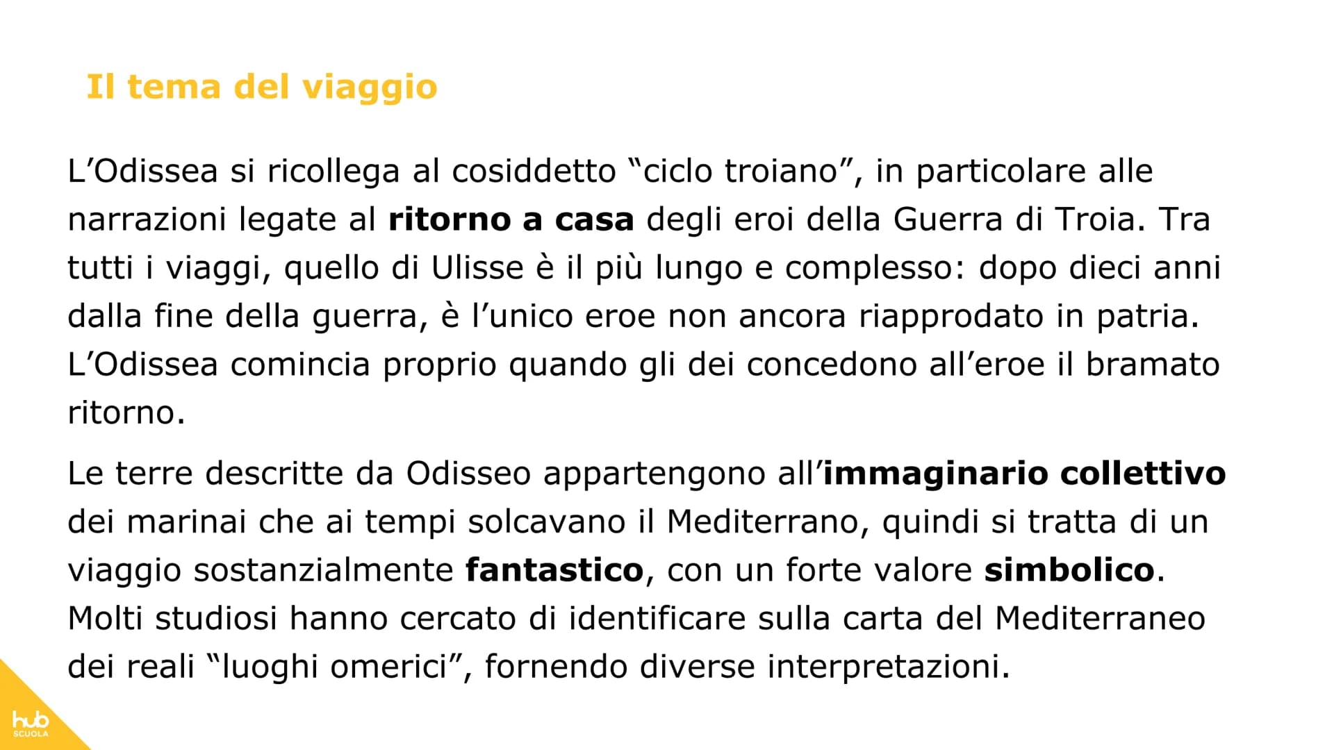 hub
SCUOLA
L'Odissea
500
OC hub
SCUOLA
IL TACCUINO DI
L'Odissea è il più recente
poema epico attribuito a
Omero.
Il poema è costituito da 24