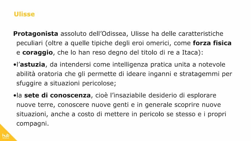 hub
SCUOLA
L'Odissea
500
OC hub
SCUOLA
IL TACCUINO DI
L'Odissea è il più recente
poema epico attribuito a
Omero.
Il poema è costituito da 24