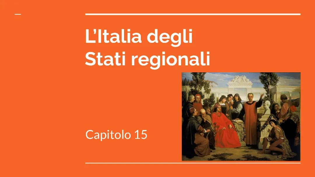 L’italia e gli stati regionali 