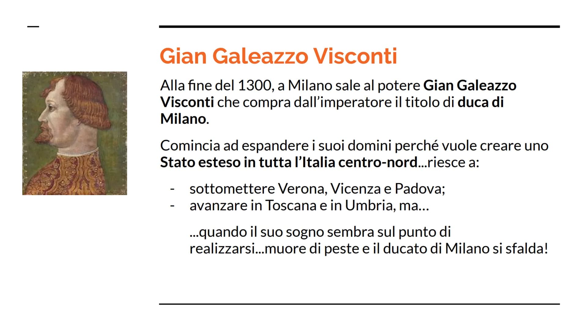 L'Italia degli
Stati regionali
Capitolo 15 La nascita delle Signorie
Poiché nei Comuni sono nati dei conflitti interni e gli organi di
gover