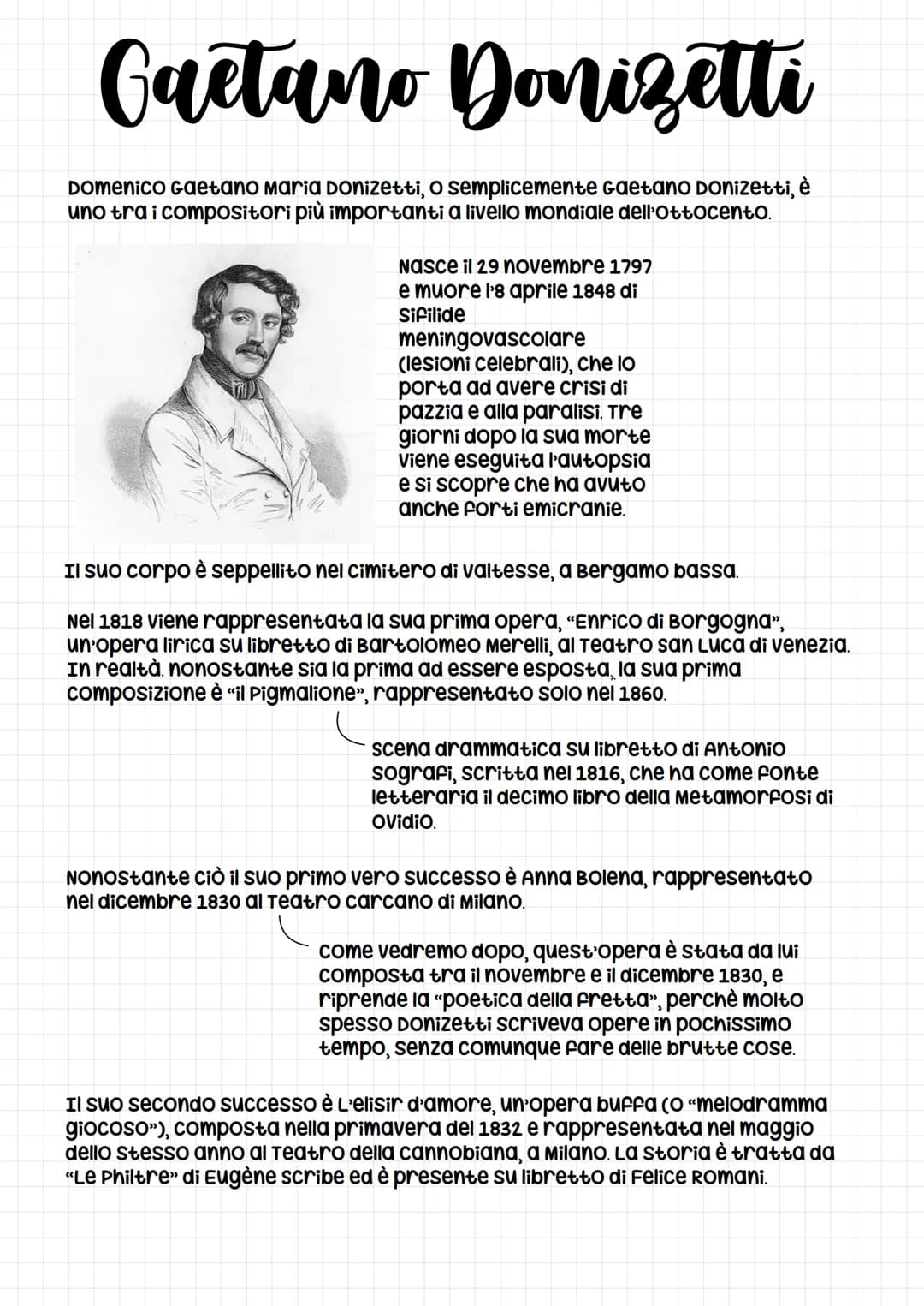 Gaetano Donizetti
Domenico Gaetano Maria Donizetti, o semplicemente Gaetano Donizetti, è
uno tra i compositori più importanti a livello mond