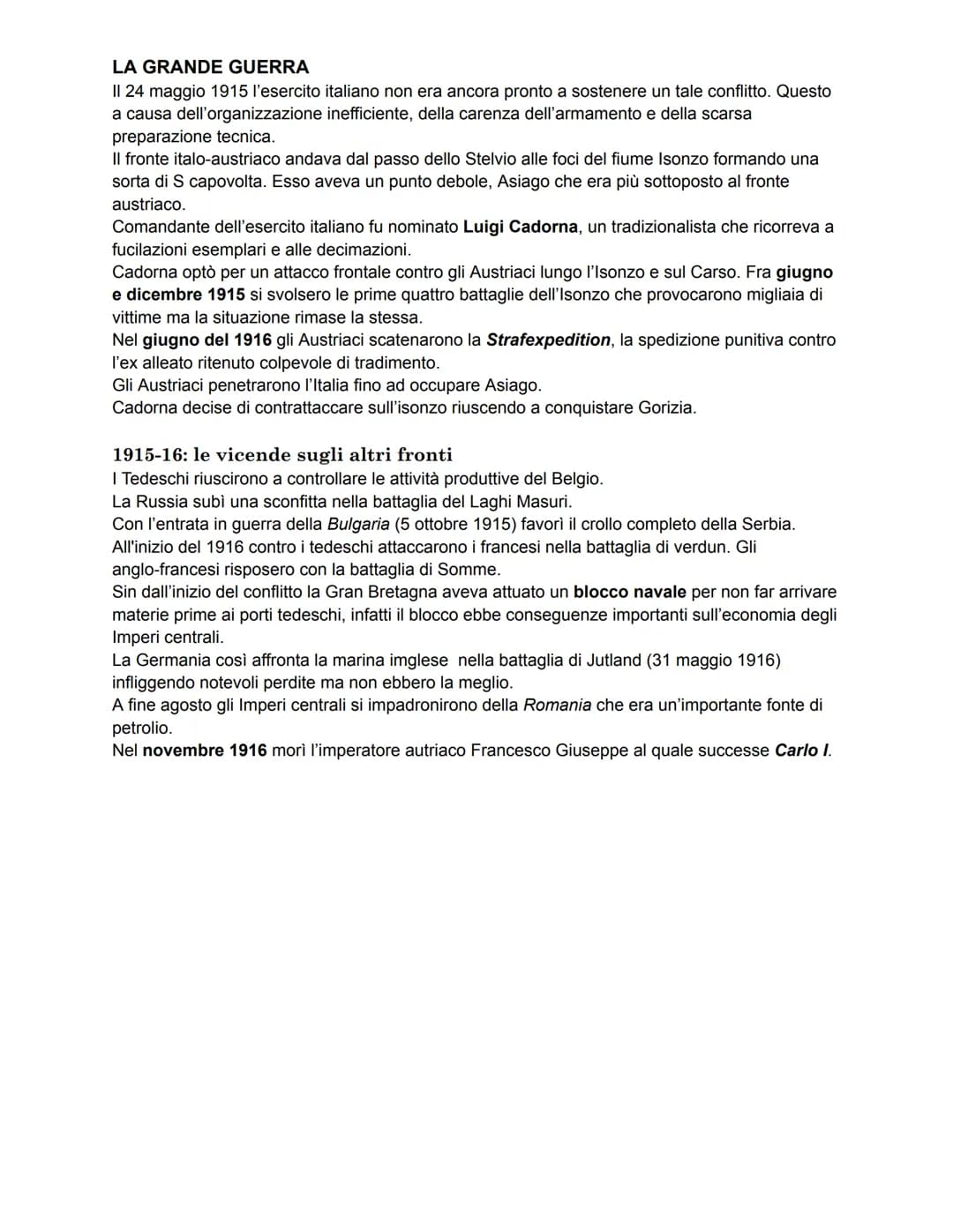 LA PRIMA GUERRA MONDIALE
La prima guerra mondiale (1914-18), ebbe varie cause di carattere politico, economico,
militare e socioculturale.
L