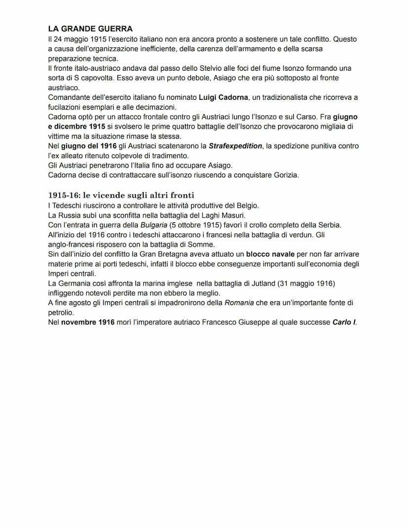 LA PRIMA GUERRA MONDIALE
La prima guerra mondiale (1914-18), ebbe varie cause di carattere politico, economico,
militare e socioculturale.
L