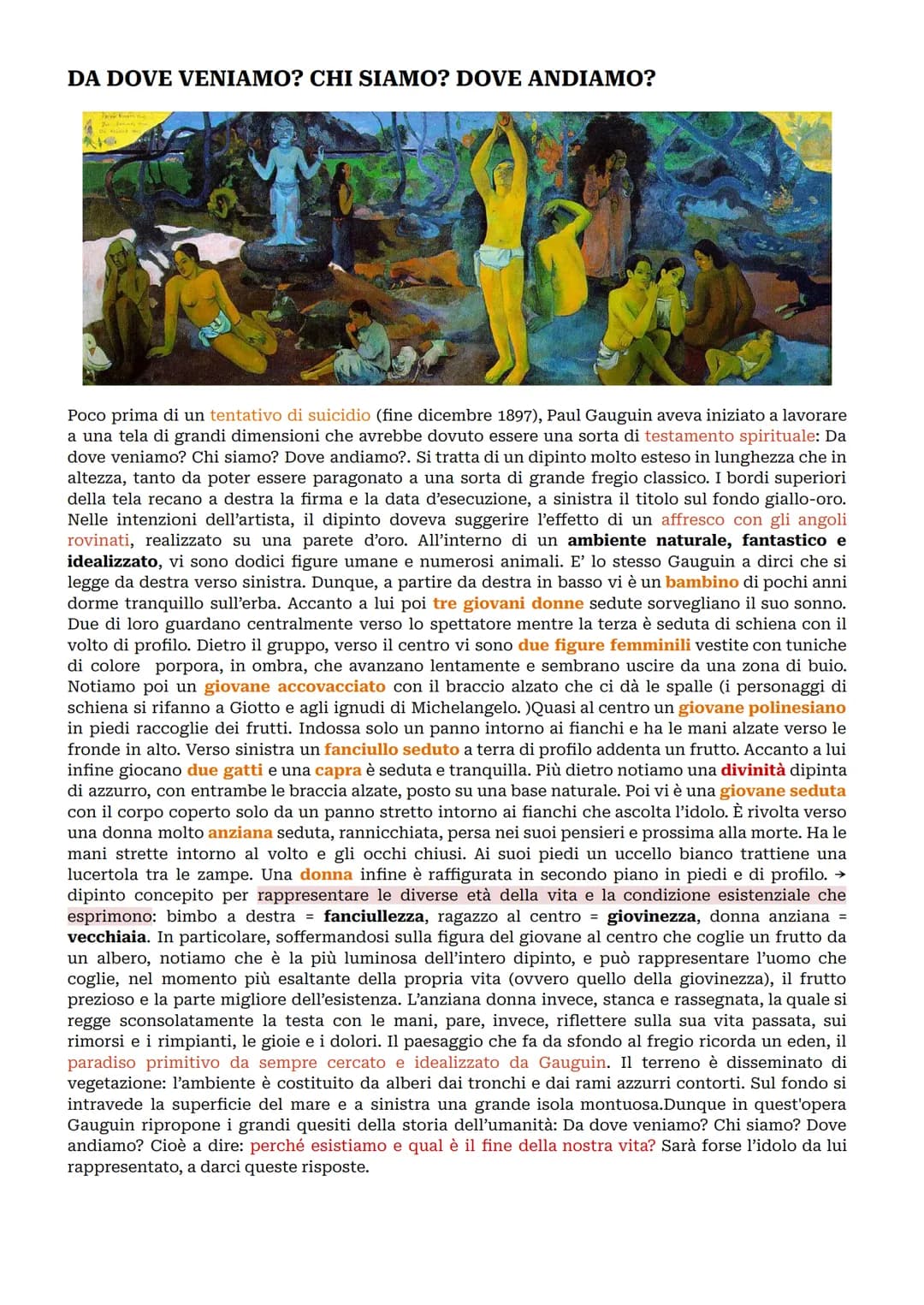GAUGUIN
LA VITA: La vita di Paul Gauguin, nato a Parigi nel 1848, fu molto particolare, in quanto era sempre
in viaggio tra l'Europa, il Sud
