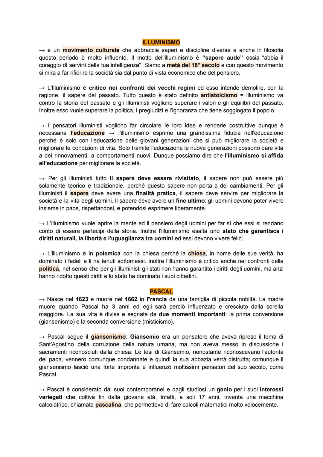 ILLUMINISMO
→ è un movimento culturale che abbraccia saperi e discipline diverse e anche in filosofia
questo periodo è molto influente. Il m