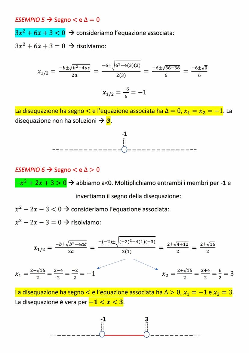 DISEQUAZIONI DI 2° GRADO
ax² + bx+c
+c=0
Si considera l'equazione di secondo grado associata:
ax²+bx+c = 0
-b± √b² - 4ac
2a
X1/2
=
L'equazio