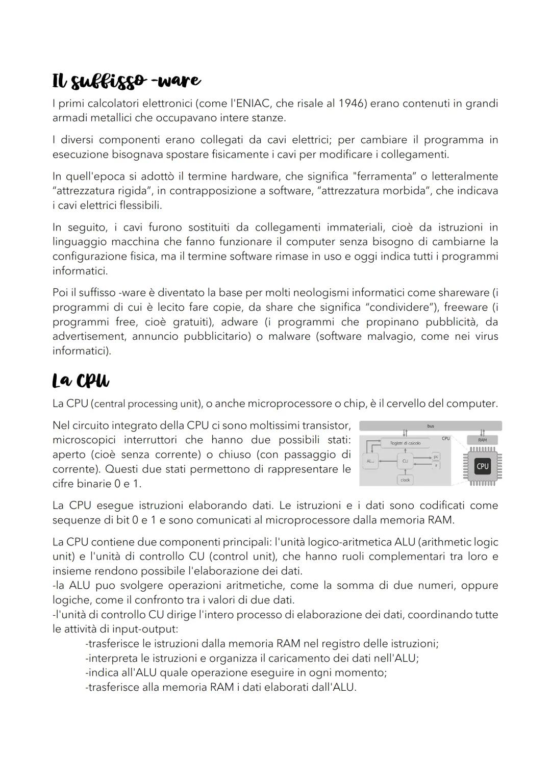 Informatica
architettura di von Neumann
Nel linguaggio informatico si definisce architettura l'organizzazione dei componenti che
permettono 