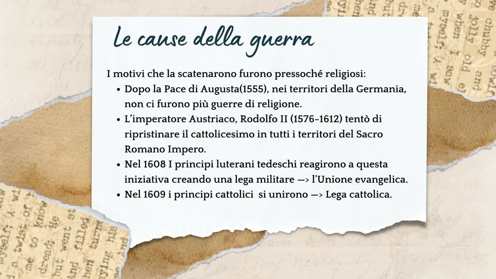 up one Th
breast
La guerra dei
Trent anni
AUS
his
ose And
UHOOK,
bowln
and
ld el
saw
Ret Linea del tempo (1600)
flo
I
1618
inizio guerra
dei