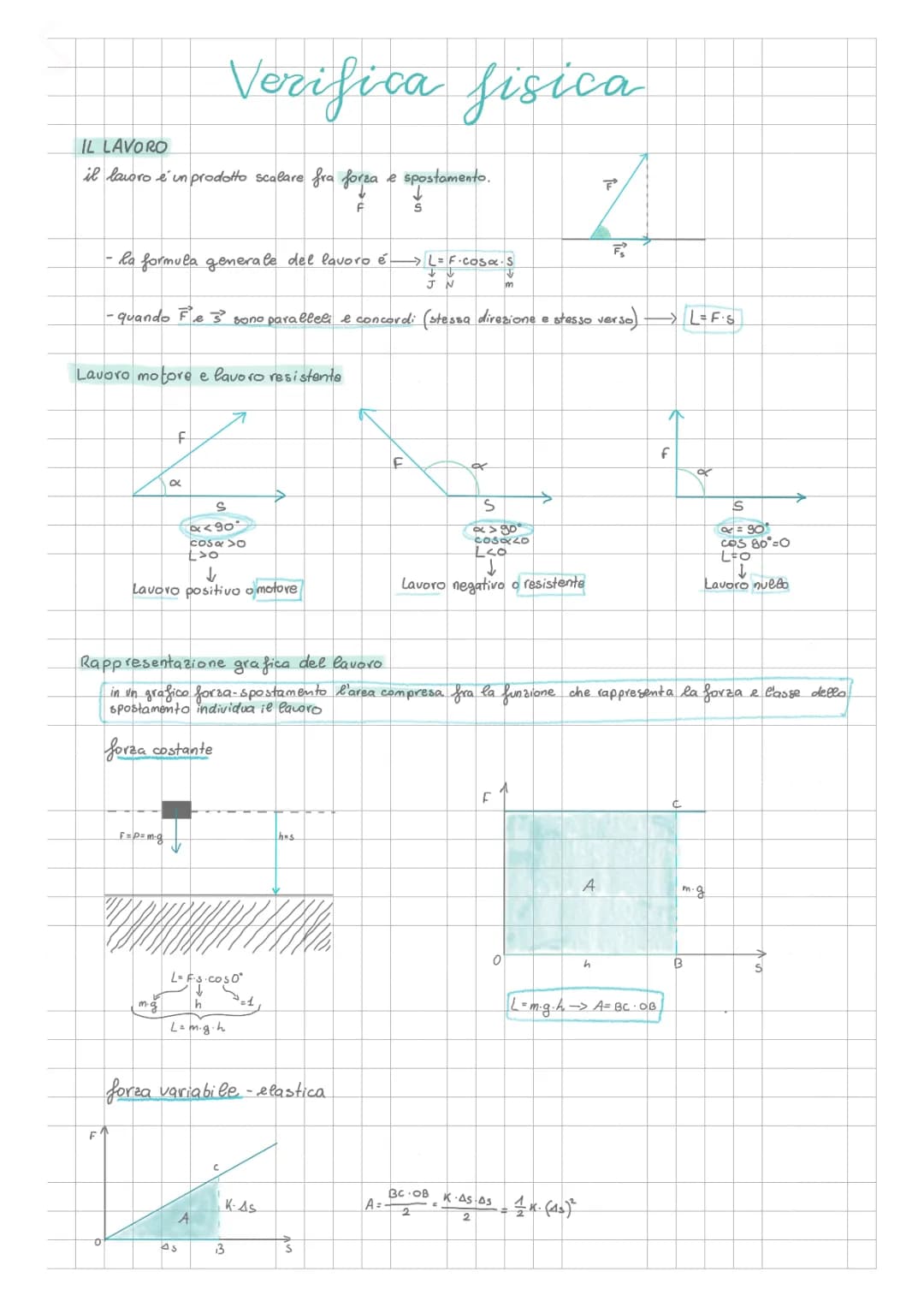 Fisica: lavoro, potenza, energia cinetica. 