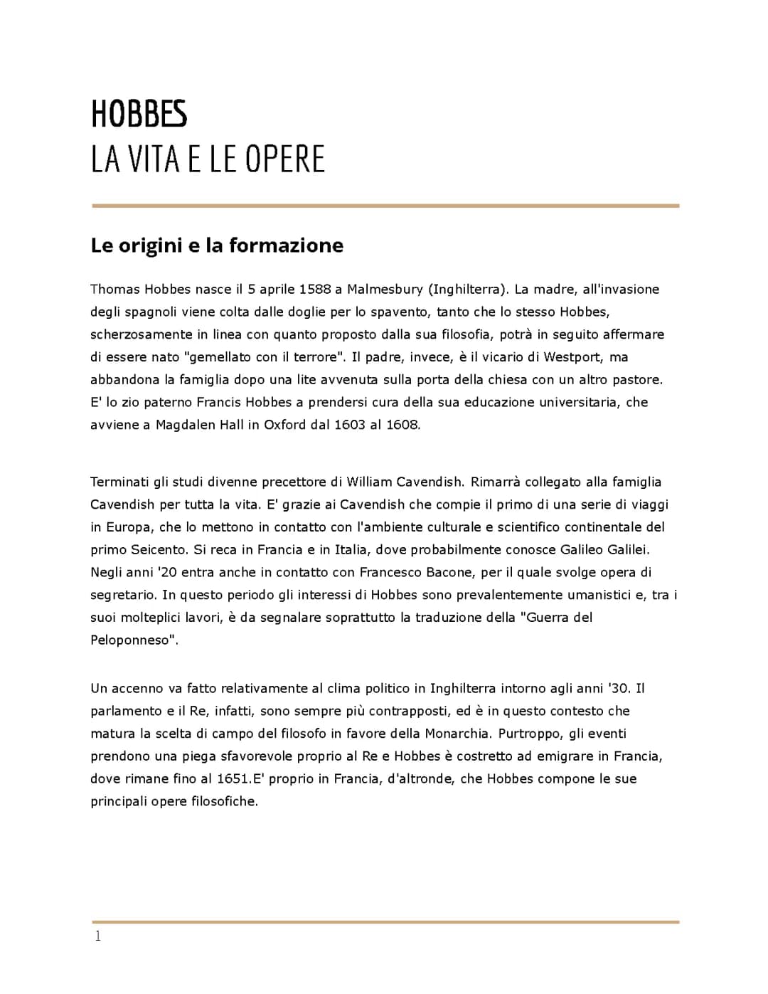 Hobbes Filosofia