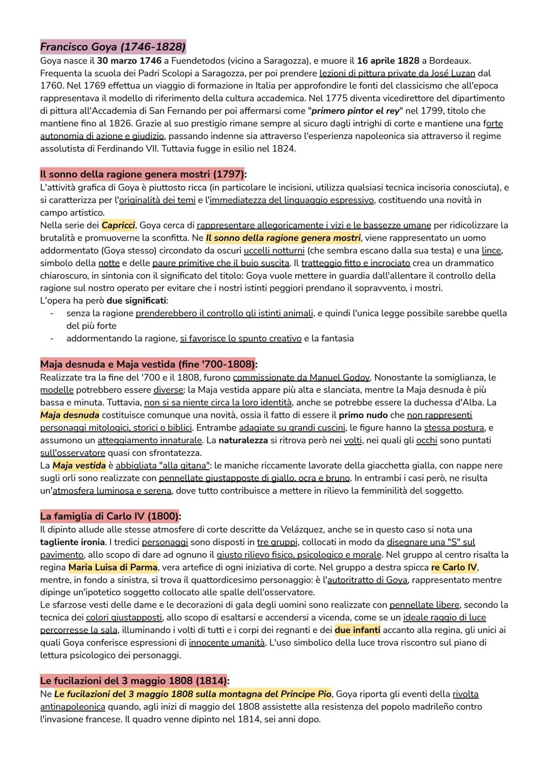 Francisco Goya (1746-1828)
Goya nasce il 30 marzo 1746 a Fuendetodos (vicino a Saragozza), e muore il 16 aprile 1828 a Bordeaux.
Frequenta l
