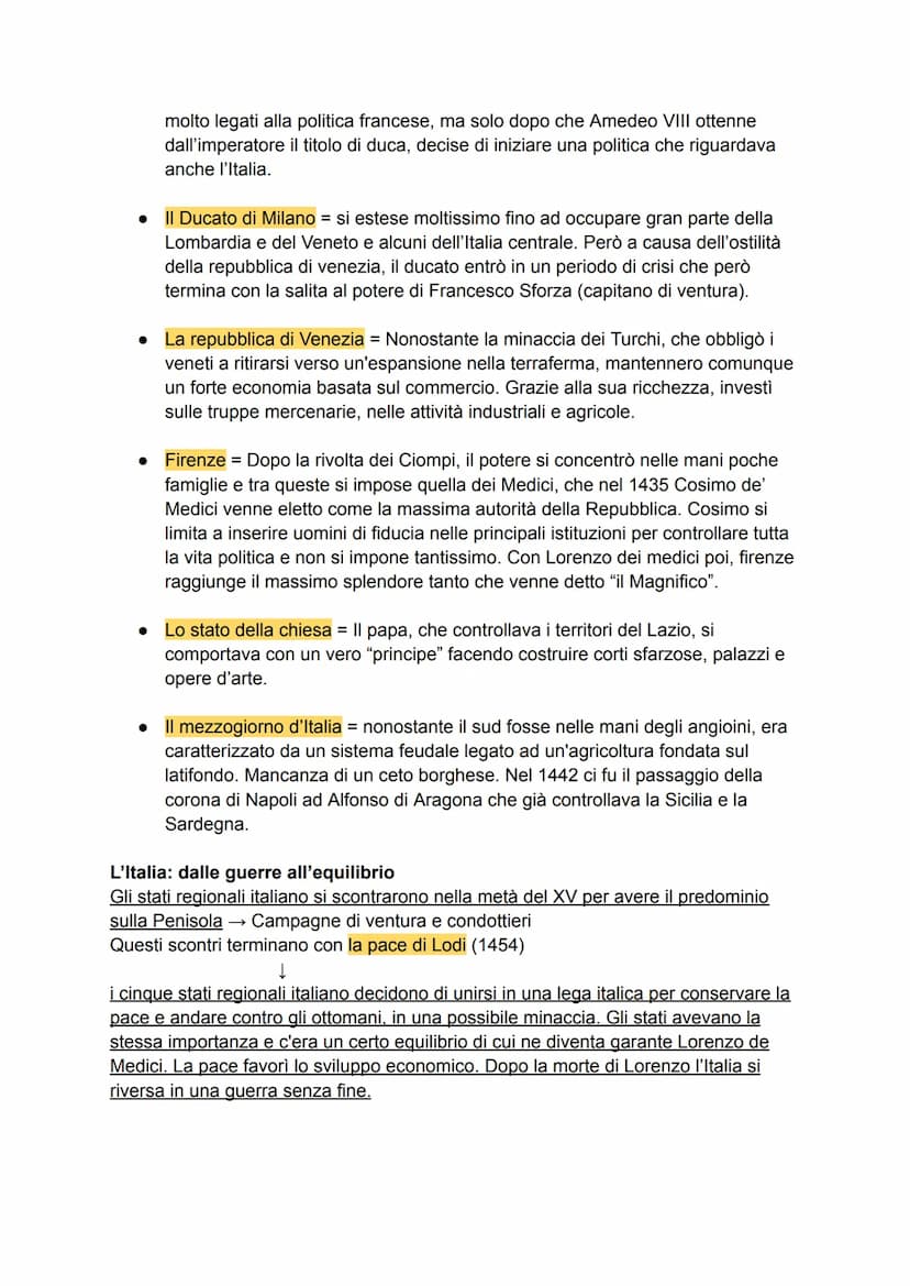 Monarchie, imperi e stati regionali
La formazione dello Stato moderno:
Nel XV secolo inizia un processo che dura anni per la formazione degl