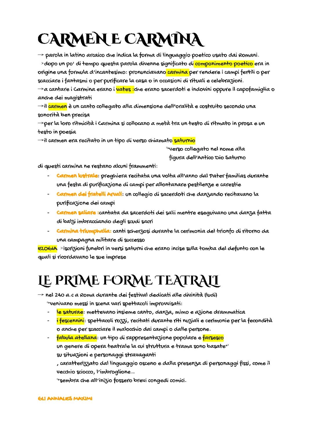 Riassunto del Teatro nell'Antica Roma e delle Leggi delle 12 Tavole