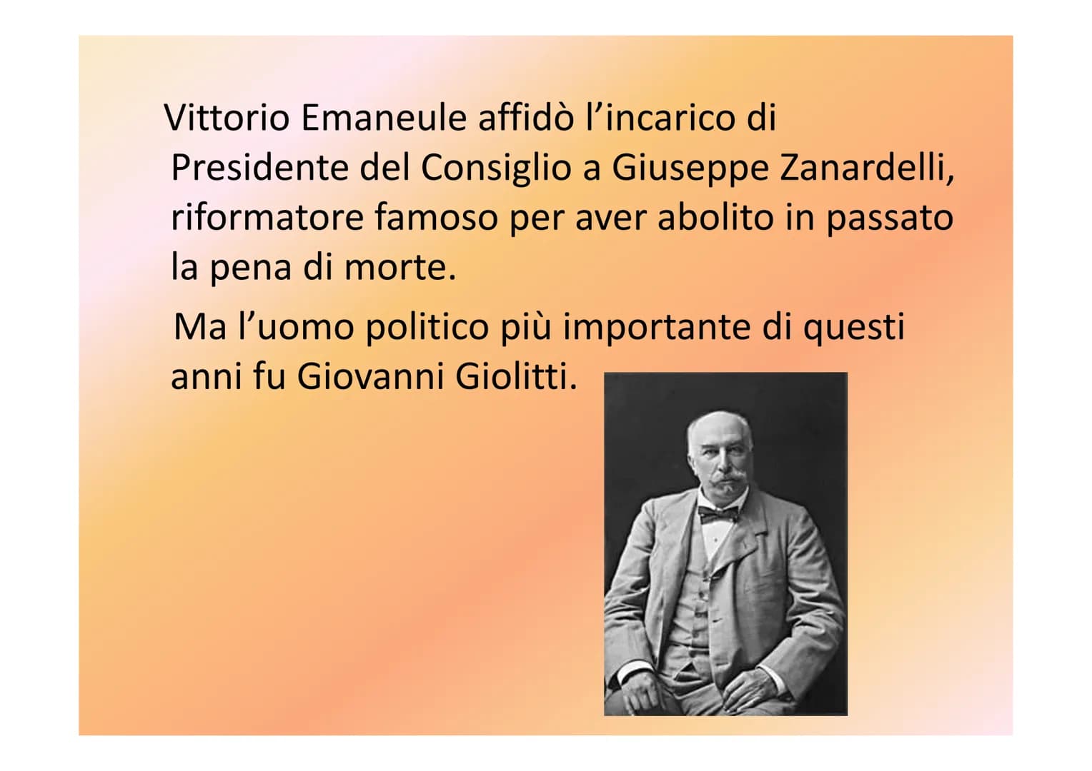 L'ETÀ GIOLITTIANA
Alunna: Giani Costanza
Classe: 3^D
Disciplina: Storia L'Italia di Giolitti
Il 1900 fu un anno
drammatico per l'Italia
con 