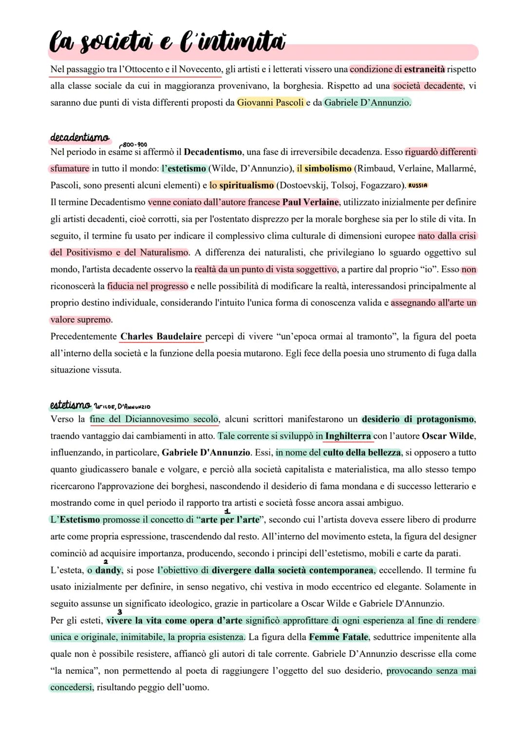 la società e l'intimita
Nel passaggio tra l'Ottocento e il Novecento, gli artisti e i letterati vissero una condizione di estraneità rispett