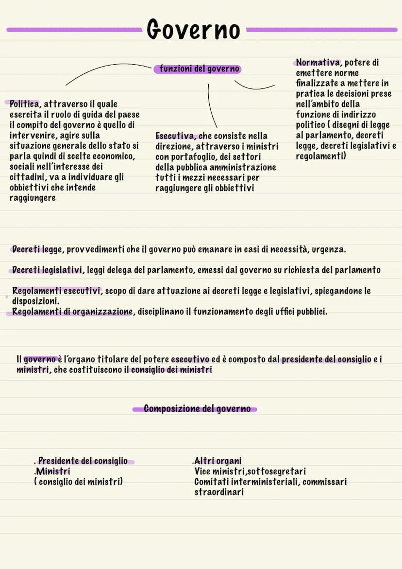  Politica, attraverso il quale
esercita il ruolo di guida del paese
il compito del governo è quello di
intervenire, agire sulla
situazione g