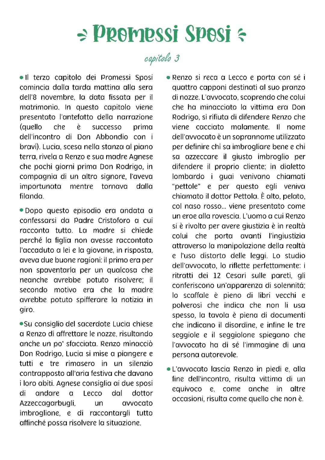 Capitolo 3 Promessi Sposi: Riassunto Facile e Schema PDF per Bambini