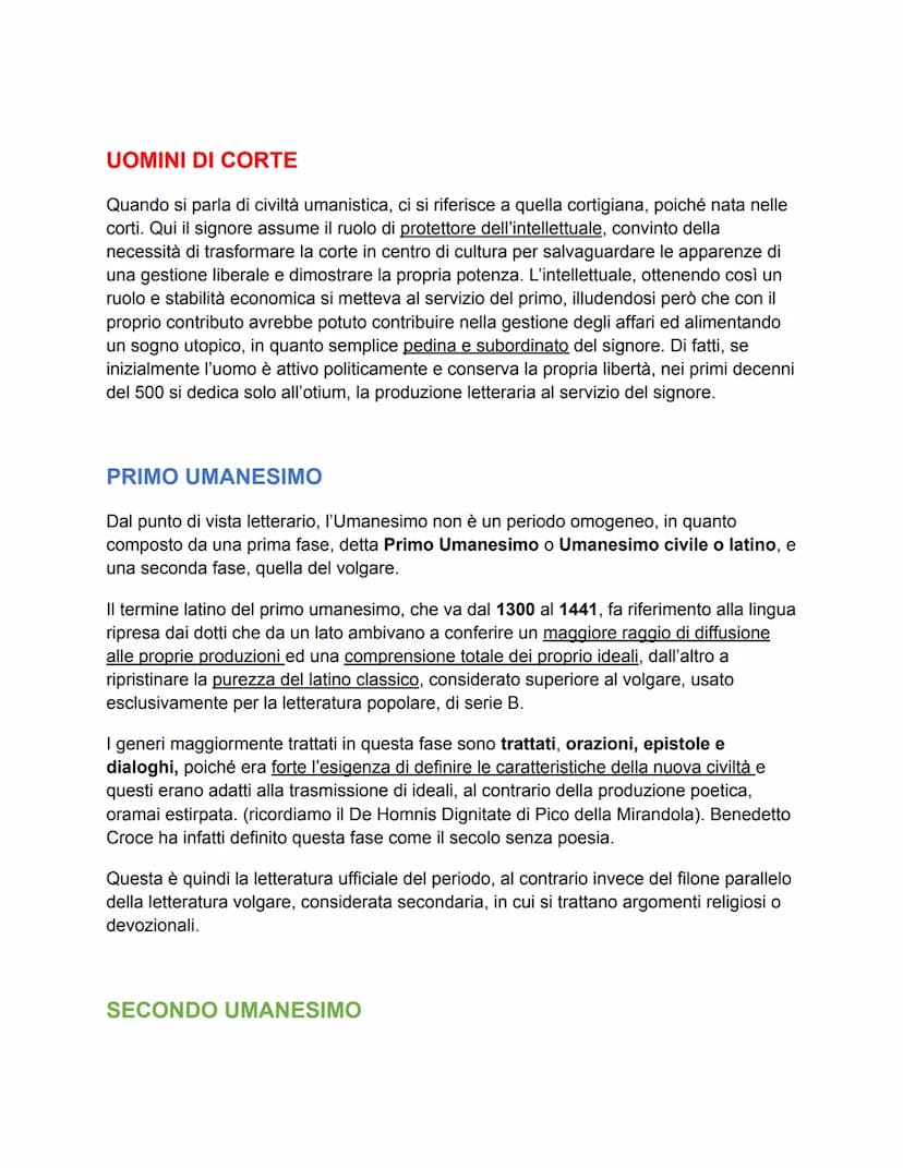 UMANESIMO E RINASCIMENTO
L'Umanesimo ed il Rinascimento sono due correnti seguenti al Medioevo: l'Umanesimo
corrisponde alla prima fase dell
