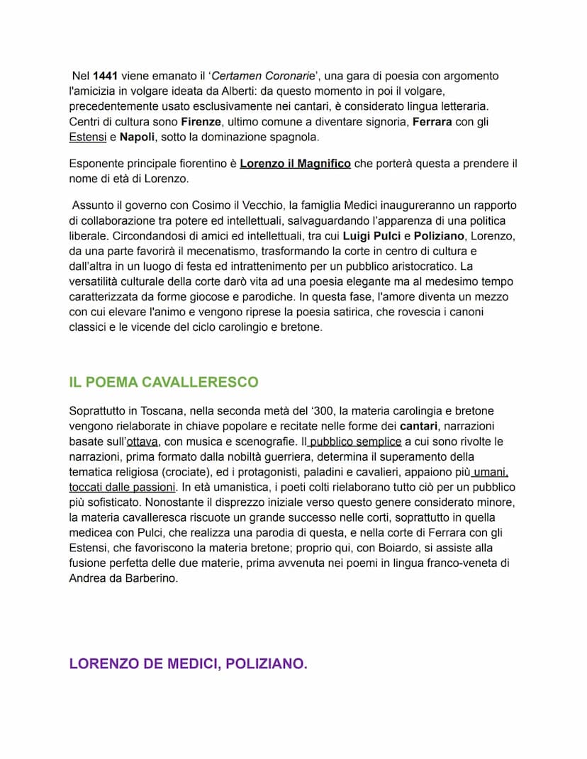 UMANESIMO E RINASCIMENTO
L'Umanesimo ed il Rinascimento sono due correnti seguenti al Medioevo: l'Umanesimo
corrisponde alla prima fase dell