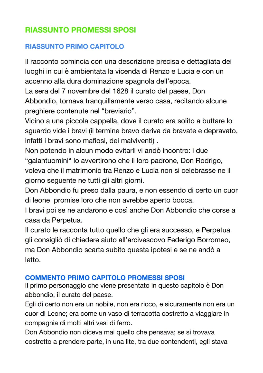 RIASSUNTO PROMESSI SPOSI
RIASSUNTO PRIMO CAPITOLO
Il racconto comincia con una descrizione precisa e dettagliata dei
luoghi in cui è ambient