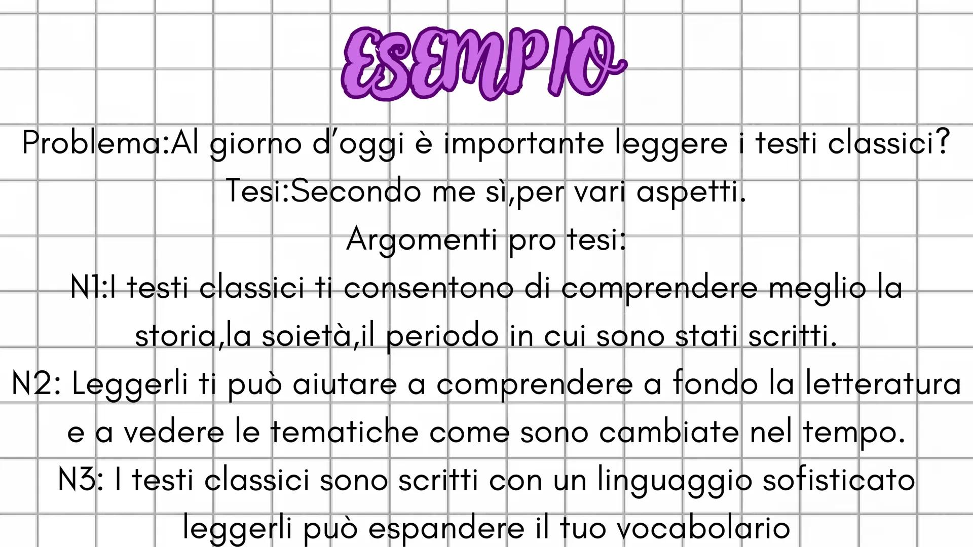 TESTO ARGOMENTAINO
Il testo argomentativo ha lo scopo di convincere il destinatario
su una determinata idea,è differente dal testo espositiv