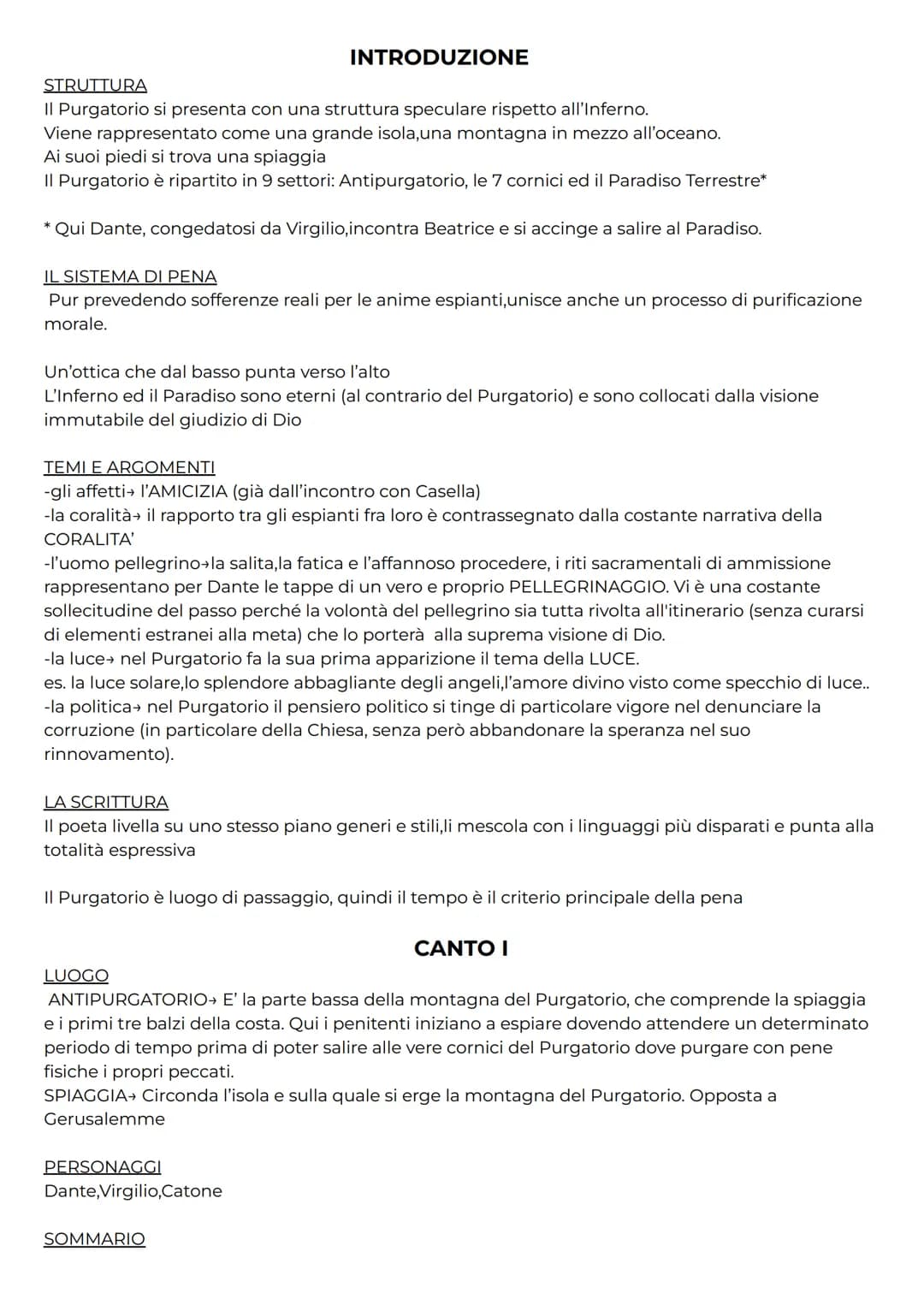 Purgatorio, Divina Commedia
