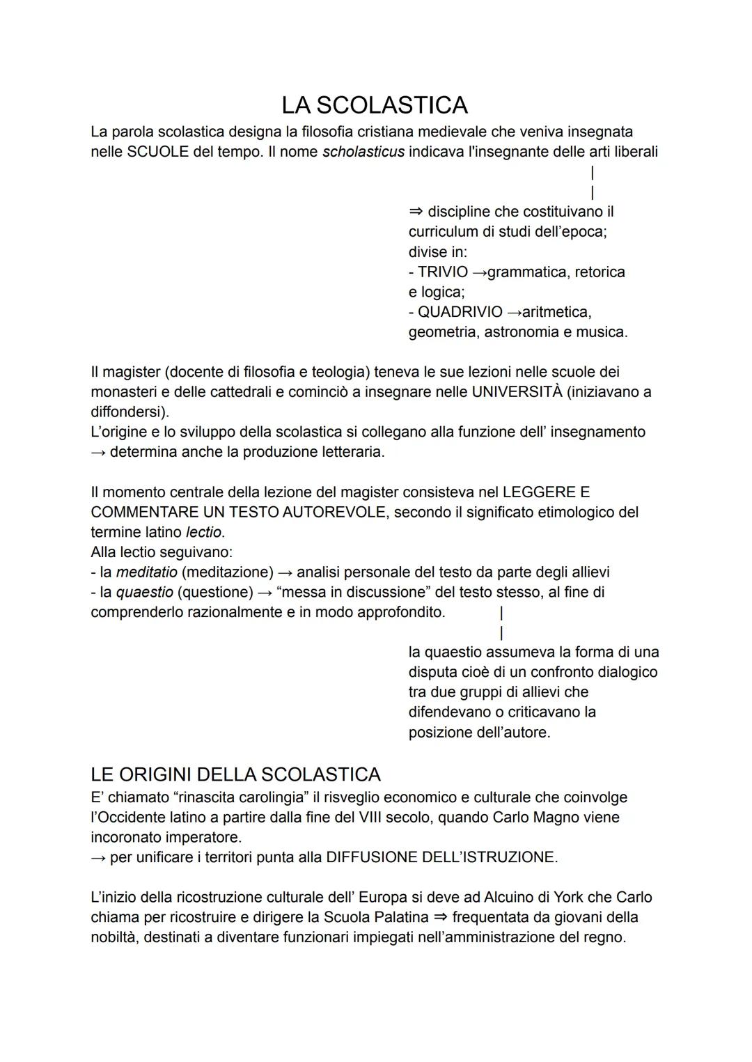 # LA SCOLASTICA

La parola scolastica designa la filosofia cristiana medievale che veniva insegnata
nelle SCUOLE del tempo. Il nome scholast